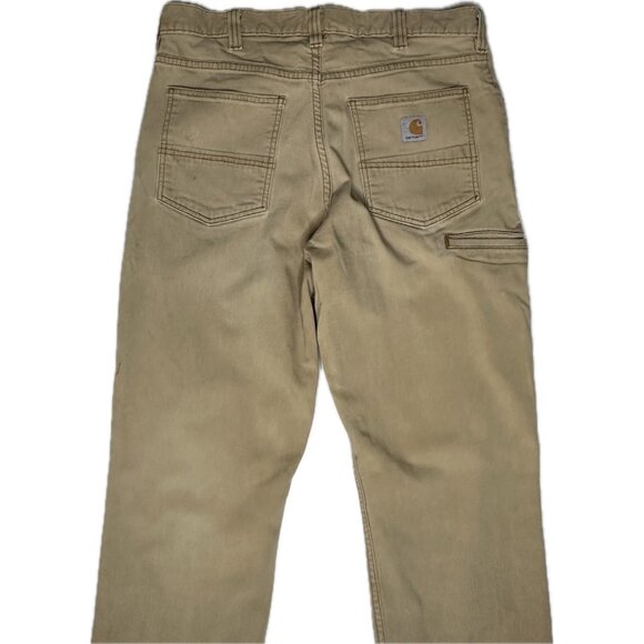 Carhartt Relaxed Fit Men's Khaki Canvas Work Pants Size 34x32 - Picture 7 of 9